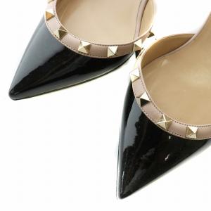 VALENTINO GARAVANI ミュール スタッズ ストラップ 37 ブラック ベージュ