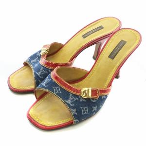 モノグラム デニム ミュール サンダル 37.5