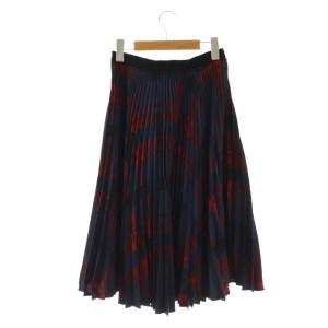 MAX&CO. プリーツスカート ミモレ ロング チェック 44 赤 レッド 紺 ネイビー /AT GY19