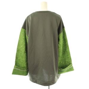 LANVIN en Bleu カットソー 長袖 切替 38 グレー 緑 /HK GY19