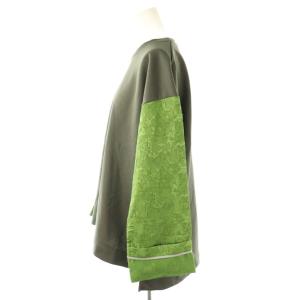 LANVIN en Bleu カットソー 長袖 切替 38 グレー 緑 /HK GY19