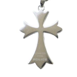 POLICE クロスネックレス アクセサリー ペンダント ロゴ 十字架 シルバー色 GY19 /MQ