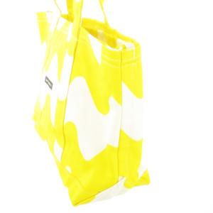 marimekko トートバッグ ビッグサイズ キャンバス 帆布 ボーダー ロゴ 黄 イエロー /CK8 GY19