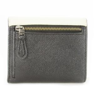 COACH 二つ折り財布 ウォレット 小銭入れあり レザー バイカラー ロゴ 白 ホワイト 黒 ブラック /AO9