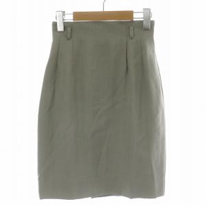ヴィンテージ タイトスカート ひざ丈 ウール ベルトループ 総裏地 11 灰 グレー 0080MD12