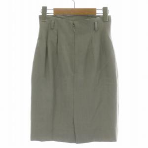 Christian Dior ヴィンテージ タイトスカート ひざ丈 ウール ベルトループ 総裏地 11 灰 グレー 0080MD12