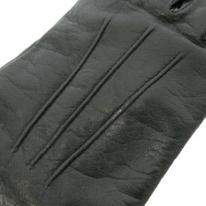 Orobianco 手袋 グローブ ラムレザー 本革 ラビットファー 毛皮 7 黒 ブラック /AO8 GY19