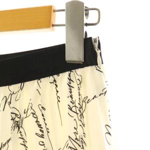 ANAYI スカート ロング プリーツ 総柄 36 オフホワイト ブラック /DO GY19