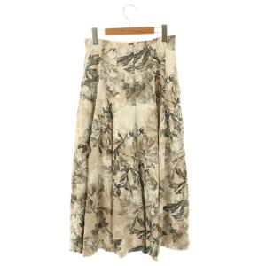 ANAYI フレアスカート マキシ ロング 花柄 36 ベージュ /AT GY19