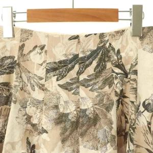 ANAYI フレアスカート マキシ ロング 花柄 36 ベージュ /AT GY19