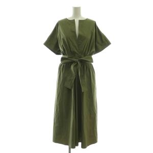 ワンピース 半袖 ギャザー 36 カーキ /CX OS GY19