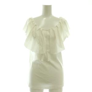 フリルカラーカットソー ノースリーブ 白 /CX OS GY19