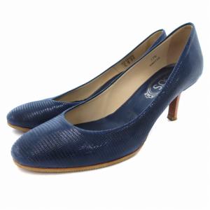 パンプス ジュース ラウンドトゥ ハイヒール 37.5 24.5cm 紺 ネイビー /AE GY19