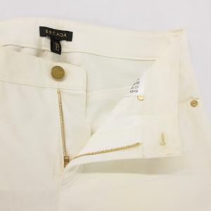 ESCADA ストレッチパンツ スリムフィット ストレートシルエット 34 白 ホワイト /JS GY19