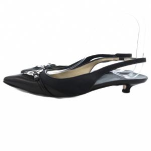 GUCCI ミュール サンダル インターロッキング GGロゴ レザー 37 黒 ブラック /JS GY19