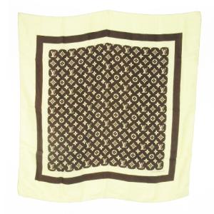 スカーフ スクエア シルク 絹 モノグラム ロゴ 茶 ブラウン /CK26 GY19