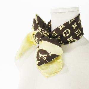 LOUIS VUITTON スカーフ スクエア シルク 絹 モノグラム ロゴ 茶 ブラウン /CK26 GY19