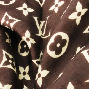 LOUIS VUITTON スカーフ スクエア シルク 絹 モノグラム ロゴ 茶 ブラウン /CK26 GY19