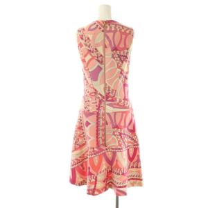 Emilio Pucci ワンピース ひざ丈 総柄 ノースリーブ 36 ピンク /AT GY19