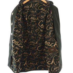 COACH ステンカラーコート ロゴ ロング 総柄 6 ブラック /HK GY19