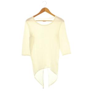 ロンT Tシャツ カットソー 七分袖 変形 コットン 0 オフホワイト /NR GY19