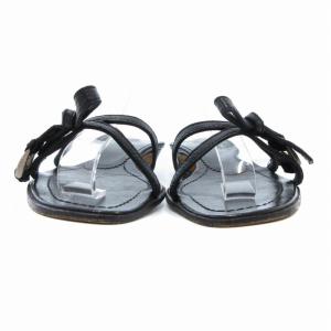 PRADA サンダル ミュール シューズ ローヒール リボン 35.5 22.5cm 黒 ブラック /AE GY19