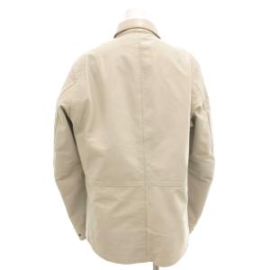 LANVIN en Bleu ラムレザージャケット ブルゾン やぎ革 総裏地 白 ホワイト /GV GY19