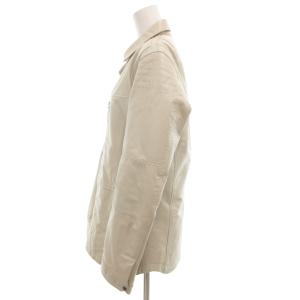 LANVIN en Bleu ラムレザージャケット ブルゾン やぎ革 総裏地 白 ホワイト /GV GY19