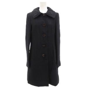 ステンカラーコート ミドル ハーフ 裏ドット柄 総裏地 38 紺 ネイビー /GV GY19