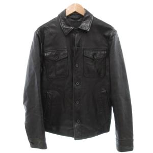 レザージャケット ラムレザー S 黒 ブラック /JS GY19