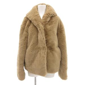 ボアジャケット ブルゾン フェイクファー フード ベージュ /JS GY19