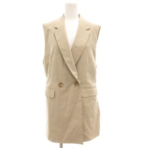 RBS ストライプ バック ストライプ ジレ ベスト ダブル 0 ベージュ 白 ホワイト 61-06-0211-111