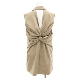 Ray Beams RBS ストライプ バック ストライプ ジレ ベスト ダブル 0 ベージュ 白 ホワイト 61-06-0211-111