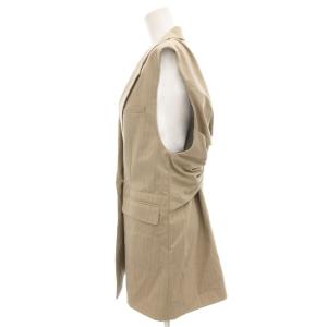 Ray Beams RBS ストライプ バック ストライプ ジレ ベスト ダブル 0 ベージュ 白 ホワイト 61-06-0211-111