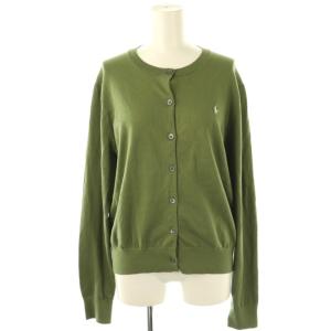 カーディガン ワンポイント ロゴ  XL カーキ /SS OS GY19