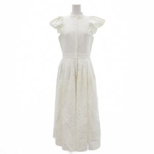 ワンピース フリル 半袖 ロング ミモレ 白 ホワイト /JS GY19