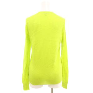 Drawer 18Gカシミヤシルクリブクルーニット セーター 長袖 プルオーバー 薄手 シルク混 2 黄緑 ライトグリーン