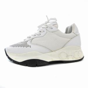 JIMMY CHOO スニーカー シューズ ローカット ロゴ 37.5 24.5cm 白 ホワイト /AE GY19