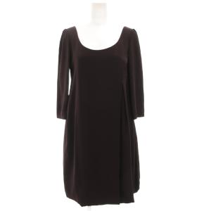 エアリーグレースワンピース 七分袖 ひざ丈 ラップ風 38 紫 パープル系 28644-NSOFF238P