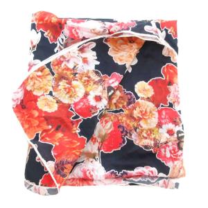 GIVENCHY スカーフ 大判 花がら シルク混 赤 レッド 黒 ブラック /JS GY19