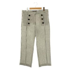 パンツ スラックス ストライプ テーパード 40 白 黒 /HK GY19