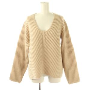 デボラ ニット セーター 長袖 ウール 畦編み ローゲージ XS ベージュ /NR GY1