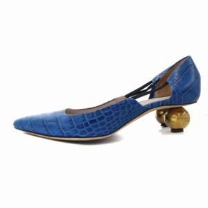 DRIES VAN NOTEN パンプス 型押し 38 ブルー