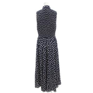 kate spade new york ノースリーブワンピース ロング フレア 総柄 2 紺 ネイビー 白 ホワイト OUMU1081 /GV