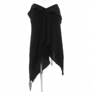 アシンメトリースカート ASYMMETRICAL SKIRT ひざ丈 変形 レース フリル 36 黒 ブラック