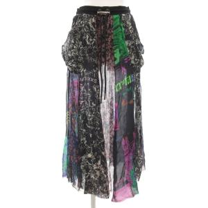 タグ付き シアーフレアスカート ロング マキシ 総柄 花柄 S マルチカラー /GV GY19