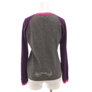 BURBERRY BLUE LABEL ニット セーター 長袖 プルオーバー カシミア混 アンゴラ混 38 紫 パープル グレー /GV GY19