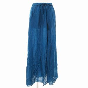キュプラシルク ロング スカート イージー フレア マキシ 2 青 ブルー系 /GV GY19
