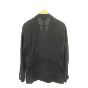 FRED PERRY ジャージーテーラードジャケット ロゴ 月桂樹 刺繍 スリーブライン スポーティー L 黒 ブラック /AH9