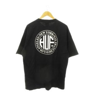 Tシャツ カットソー ラウンドネック 半袖 ロゴ プリント L 黒 ブラック /MN3 GY01